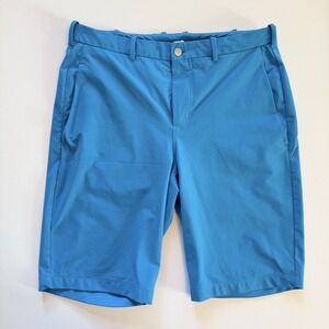 Lululemon Blue Golf Chino Shorts Men's 36 ABC Casual Performance Stretch 11" Ins